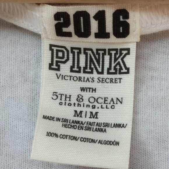 PINK VICTORIA'S SECRET 5th & Ocean White and Orange Tank Top Orange Nation - Picture 4 of 5